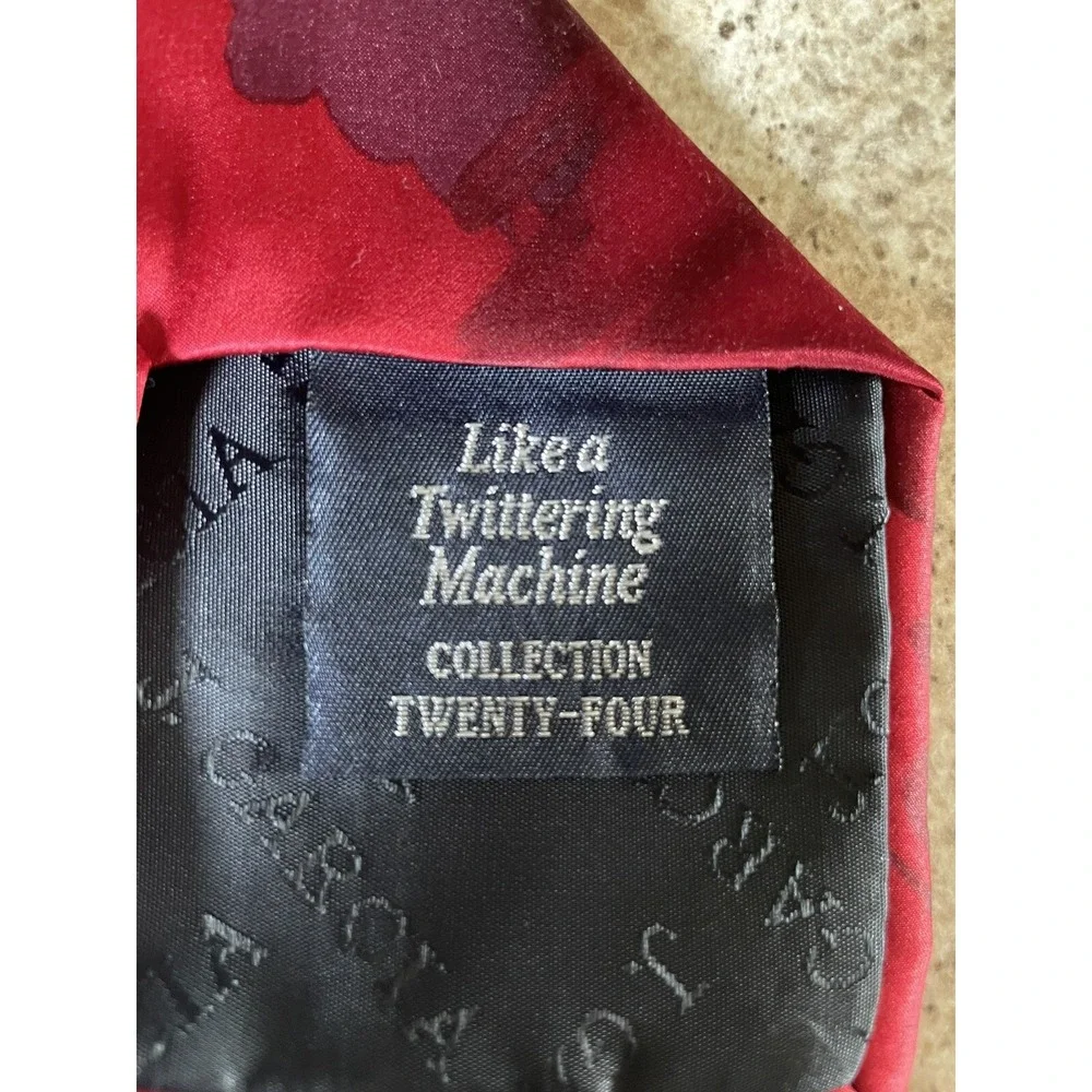 Vtg  J. Garcia Men's‎ Necktie 100% Silk Like A Twittering Machine Collection 24